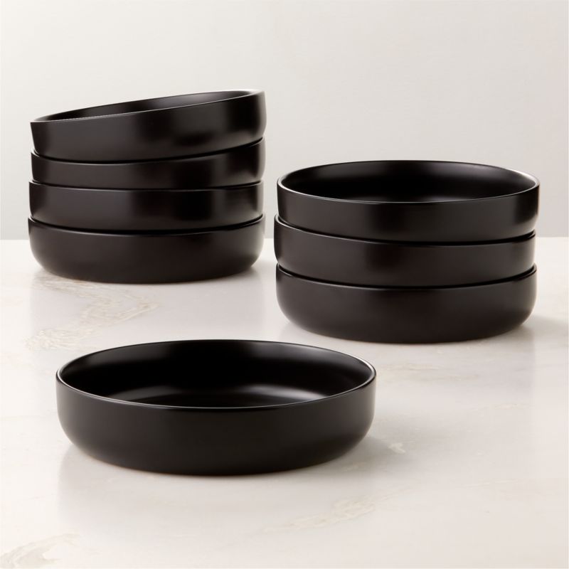 View Mori Matte Black Pasta Bowls Set of 8 details