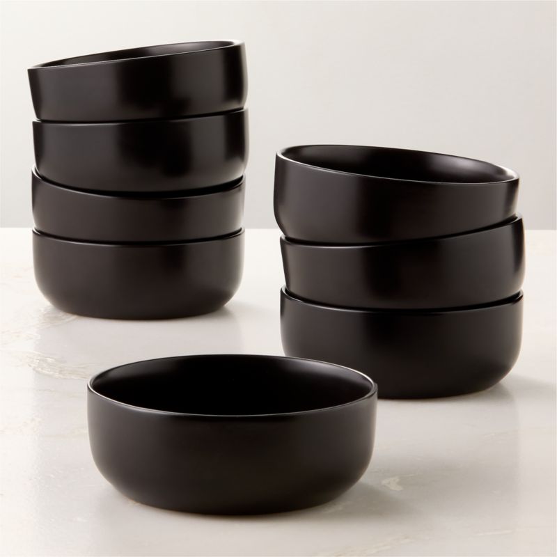 Mori Matte Black Soup Bowls Set of 8 - image 0 of 4