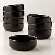 Mori Matte Black Pasta Bowls Set of 8