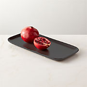 Mori Rectangular Matte Black Serving Platter Large