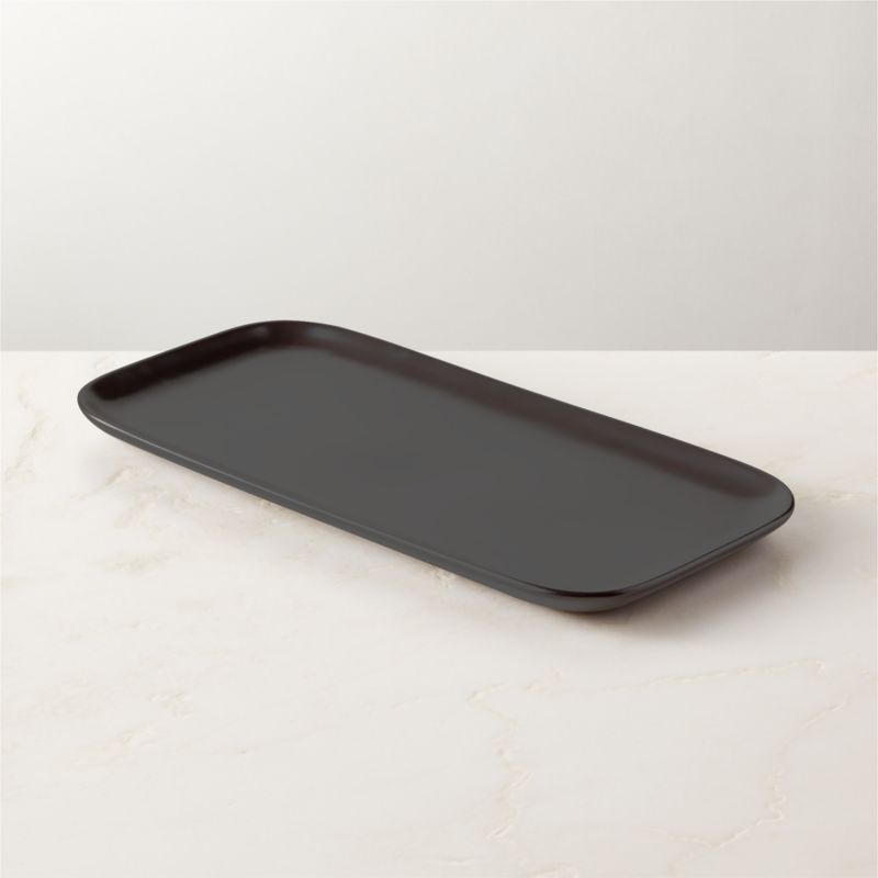 Mori Rectangular Matte Black Serving Platter Large - image 0 of 4