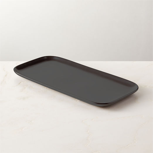 Mori Rectangular Matte Black Serving Platter Large