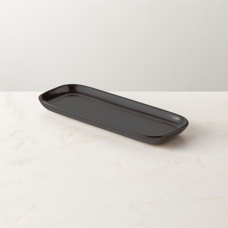 Viewing product image Mori Rectangular Matte Black Serving Platter Small - image 1 of 4