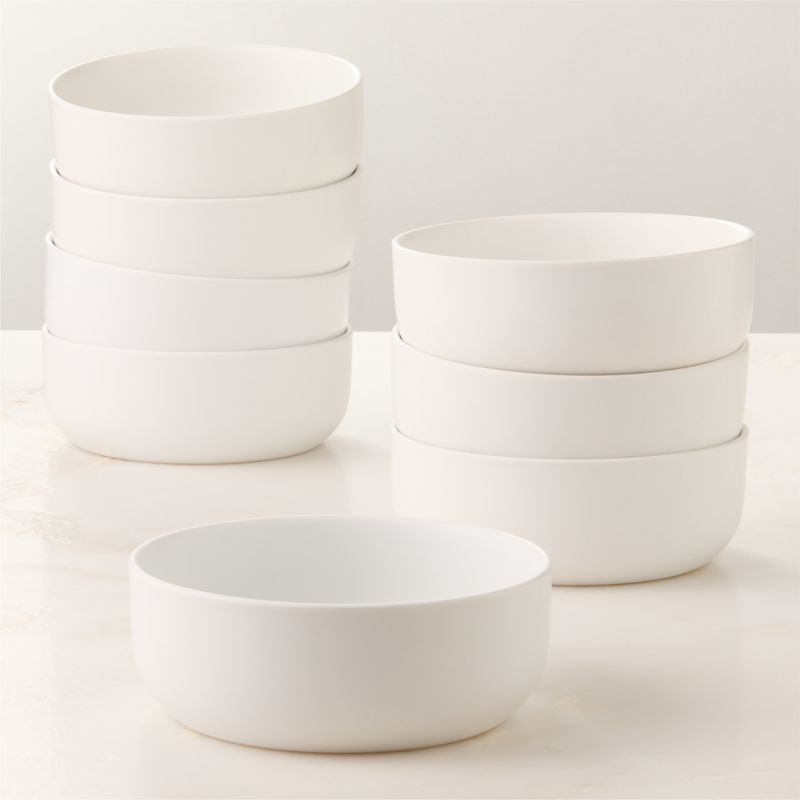 Mori Matte White Soup Bowls Set of 8 - image 0 of 4