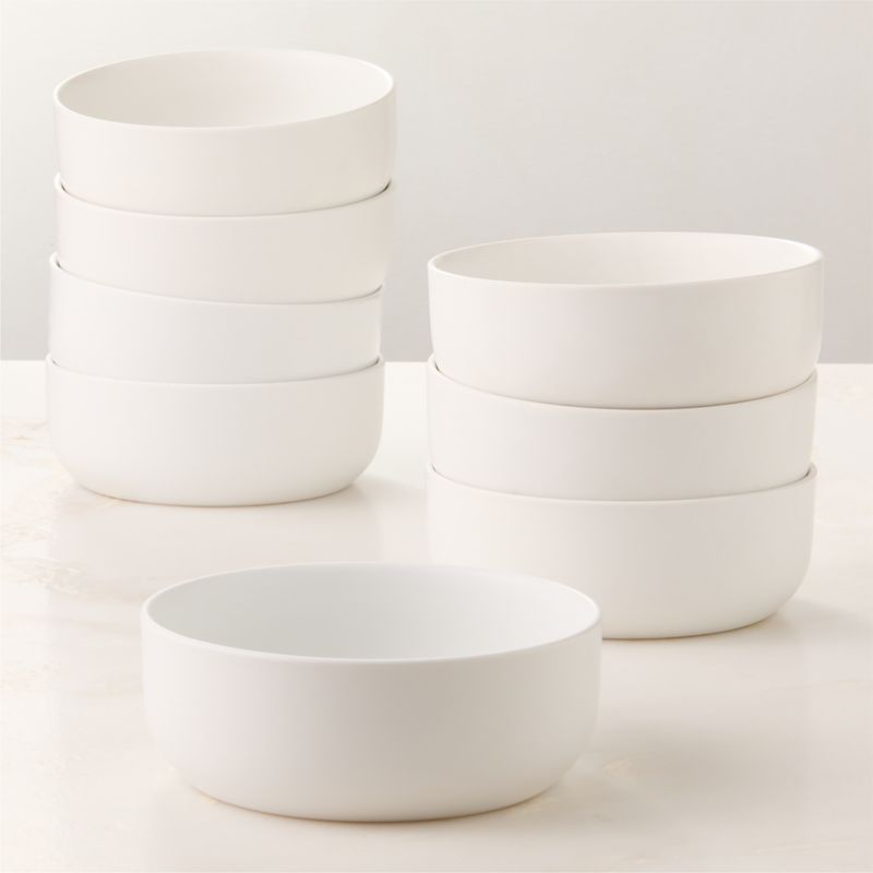 View Mori Matte White Soup Bowls Set of 8 details