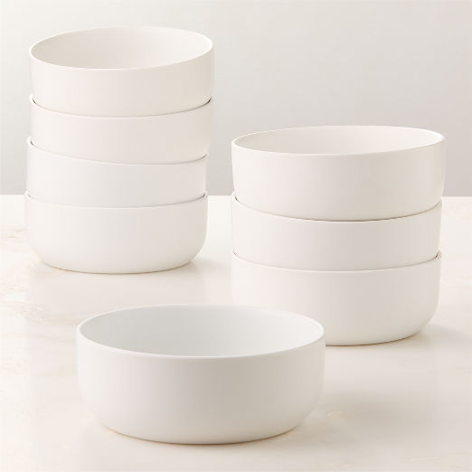 Mori Matte White Soup Bowls Set of 8