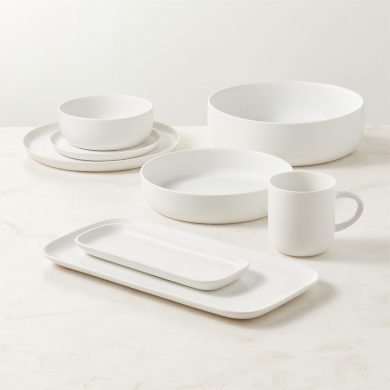 Mori Rectangular Matte White Serving Platter Large - image 3 of 5