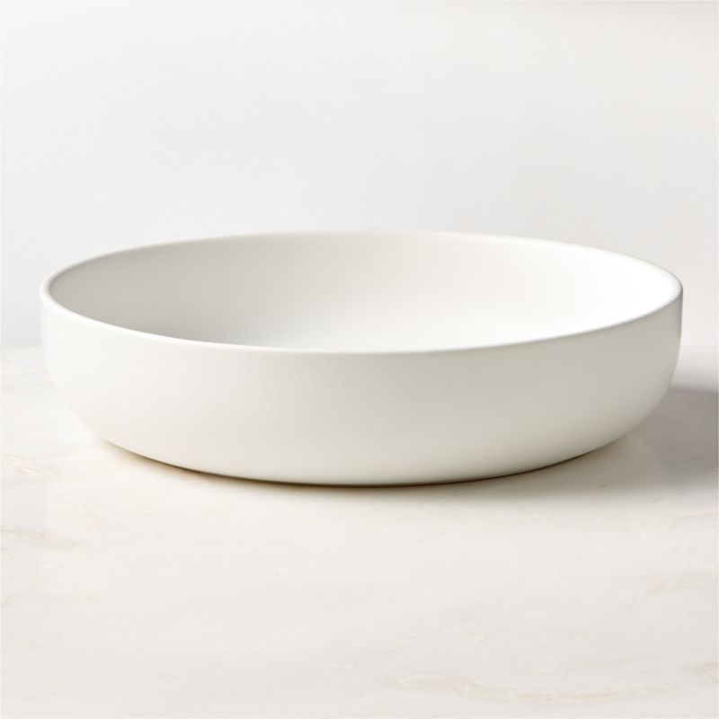 Viewing product image Mori Matte White Low Serving Bowl - image 1 of 6