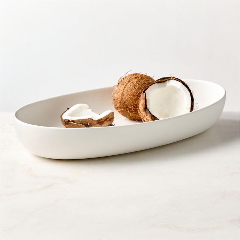 View Mori Matte White Oval Serving Bowl Extra Large details