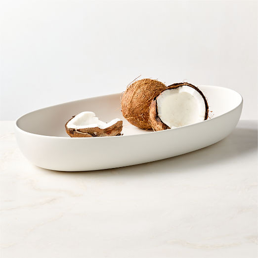 Mori Matte White Oval Serving Bowl Extra Large