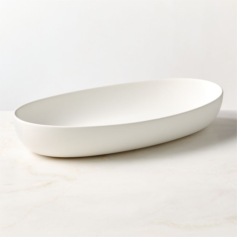 Viewing product image Mori Matte White Oval Serving Bowl Extra Large - image 1 of 5