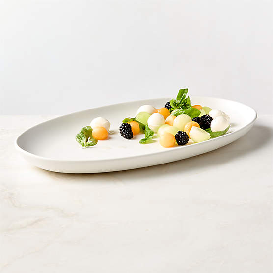 Mori Oval Matte White Serving Platter