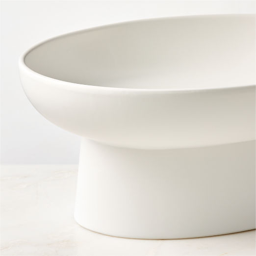 Mori Matte White Pedestal Serving Bowl