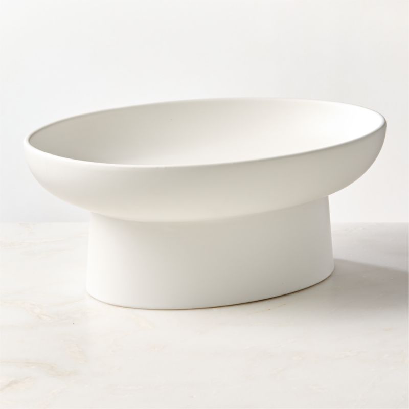 Viewing product image Mori Matte White Pedestal Serving Bowl - image 1 of 6