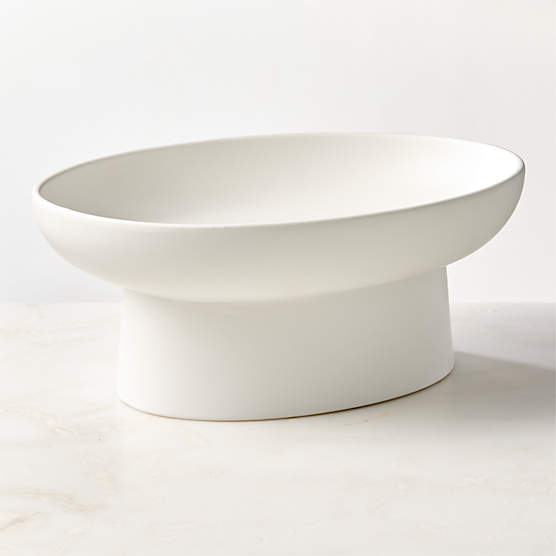 Mori Matte White Pedestal Serving Bowl