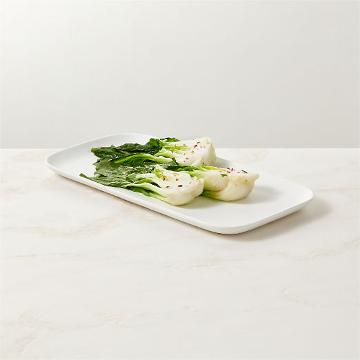 Mori Rectangular Matte White Serving Platter Large