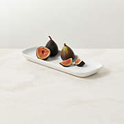 Mori Rectangular Matte White Serving Platter Small + Reviews | CB2
