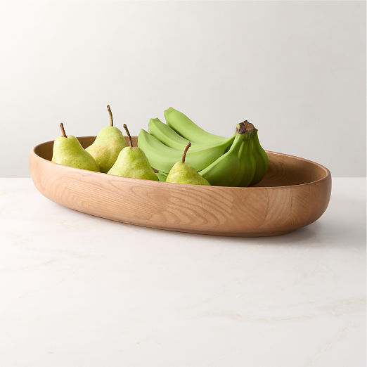 Mori Oval Ash Wood Serving Bowl