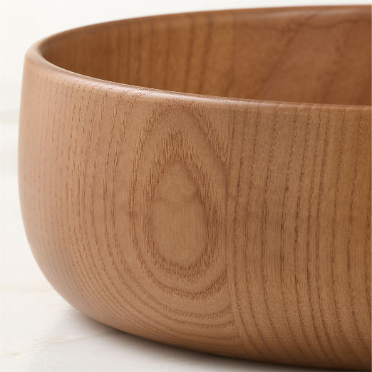 Mori Round Ash Wood Serving Bowl