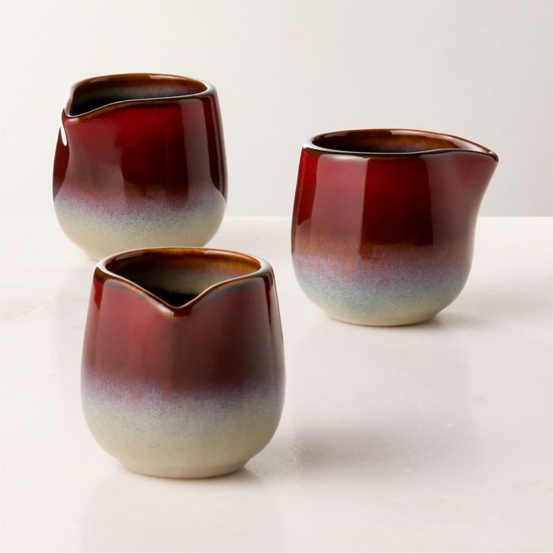 Mori Burgundy and Blue Creamer with Reactive Glaze - image 2 of 4