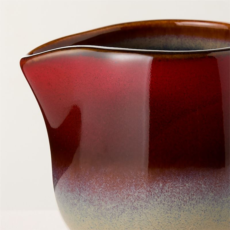 Mori Burgundy and Blue Creamer with Reactive Glaze - image 1 of 4