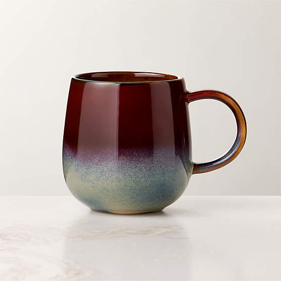 Mori Burgundy and Blue Mug with Reactive Glaze 16oz