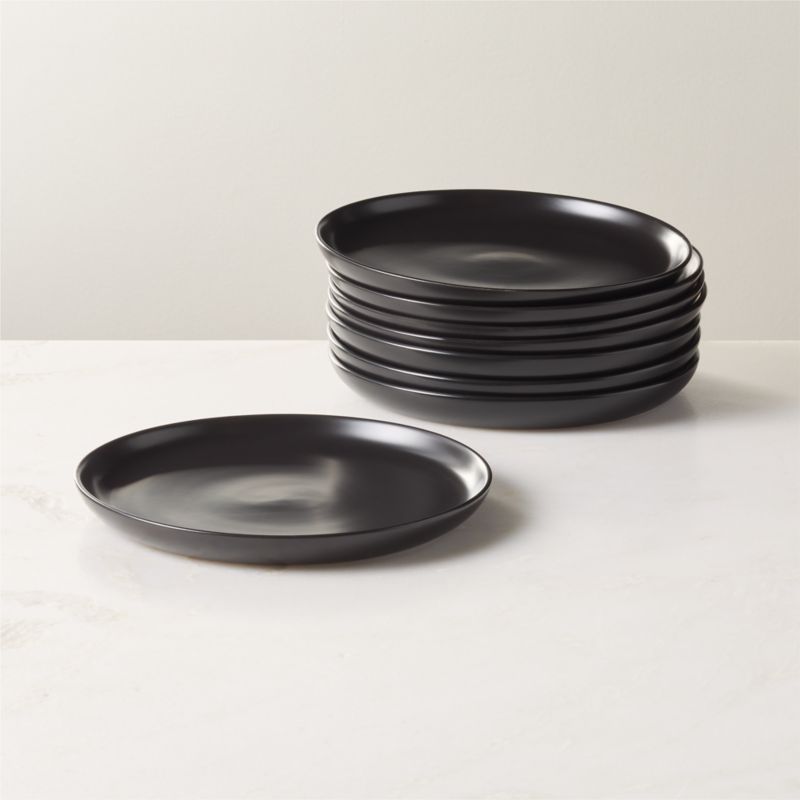 Mori Matte Black Salad Plates Set of 8 - image 0 of 4