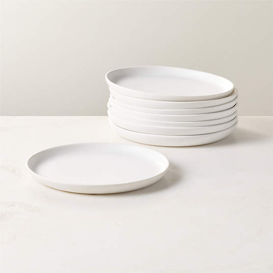 Mori Matte White Salad Plates Set of 8