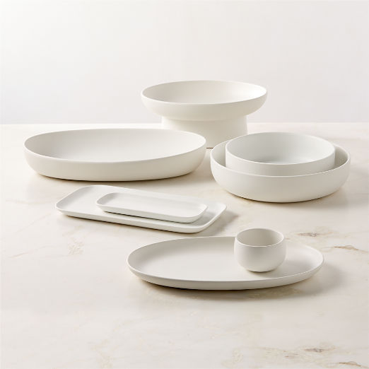 Mori Matte White Chip and Dip Set of 2