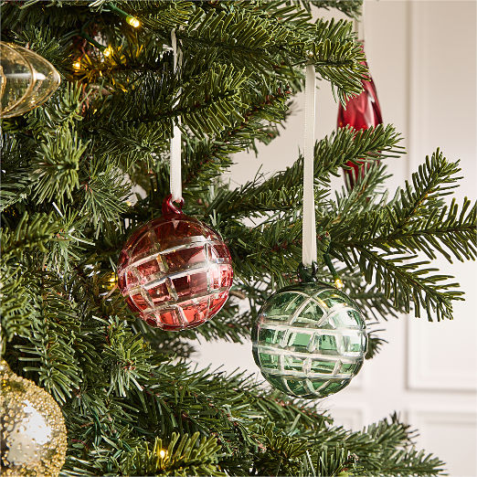 Moritz Green 9-Cut Round Glass Christmas Tree Ornament 3"