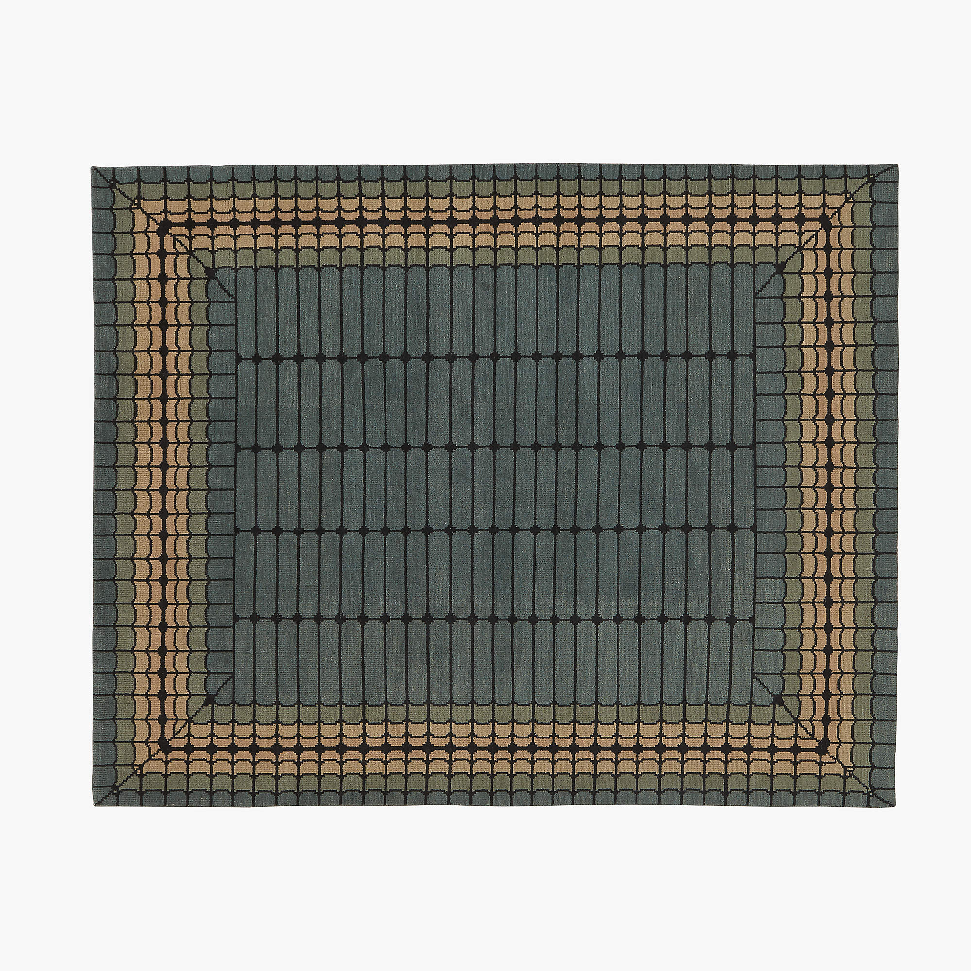 Mosaic Border Handknotted Rug 8'x10' CB2