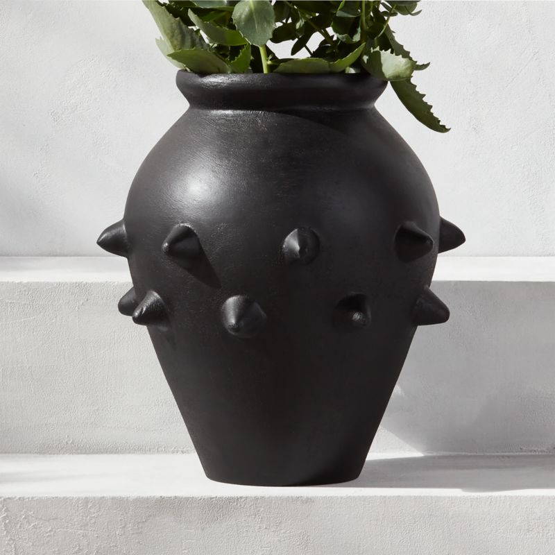 Mosi Black Cast Aluminum Outdoor Planter/Vase - image 2 of 12