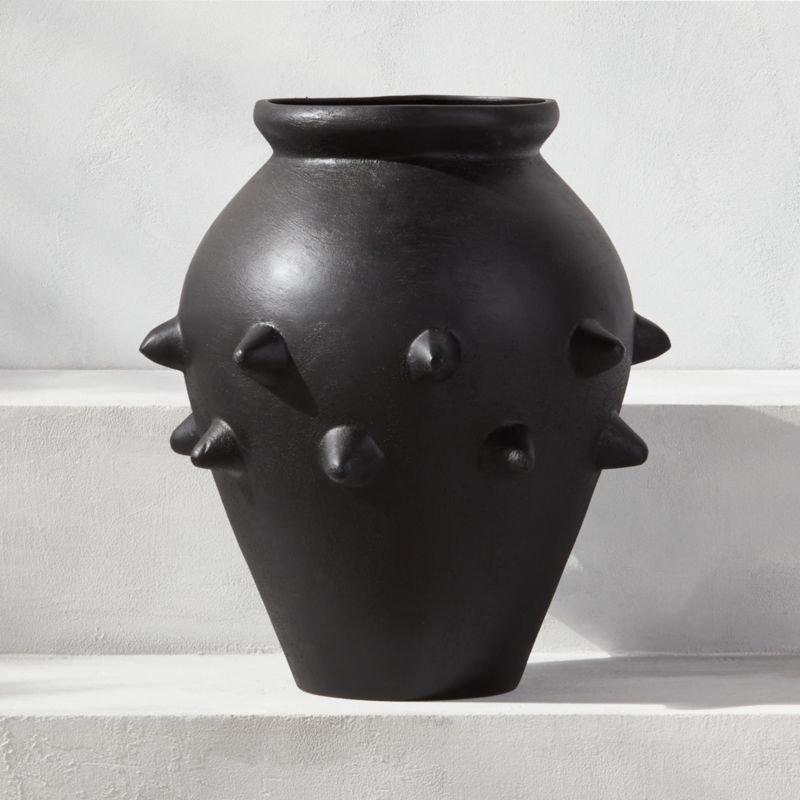 Mosi Black Cast Aluminum Outdoor Planter/Vase - image 0 of 12