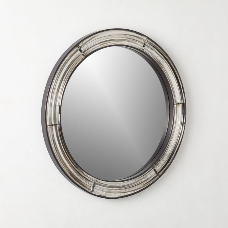 Mossoro Cast Glass Round Wall Mirror 30" - image 3 of 7