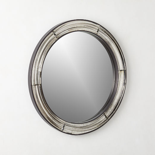 Mossoro Cast Glass Round Wall Mirror 30"