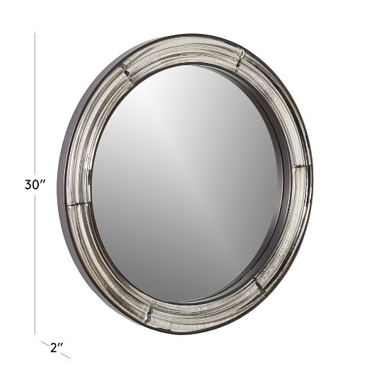 Mossoro Cast Glass Round Wall Mirror 30"