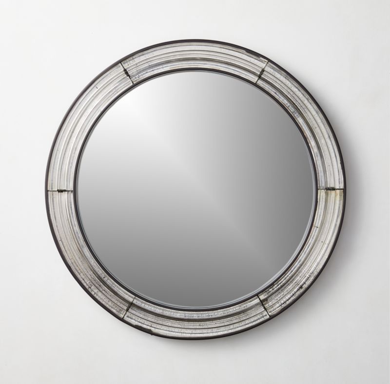 Mossoro Cast Glass Round Wall Mirror 30" - image 0 of 7