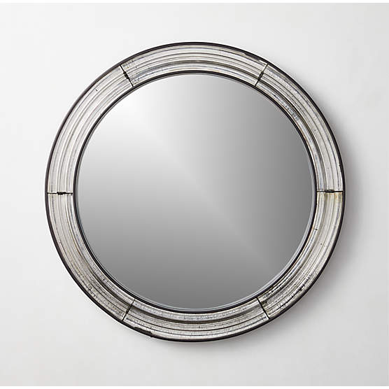 Mossoro Cast Glass Round Wall Mirror 30"