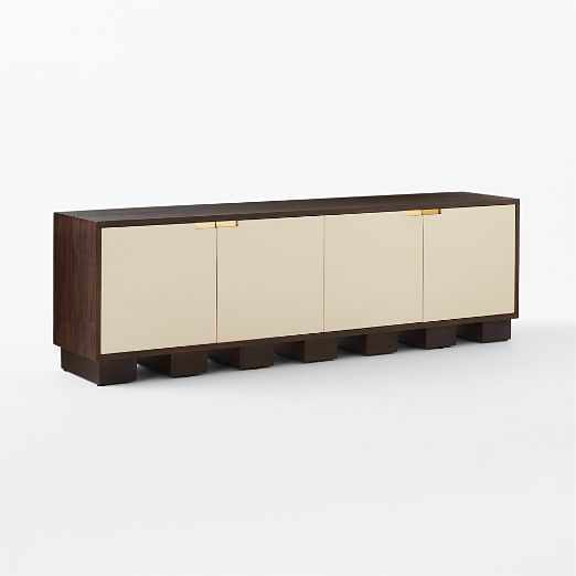 Moti 86" Brown and White Wood Media Console