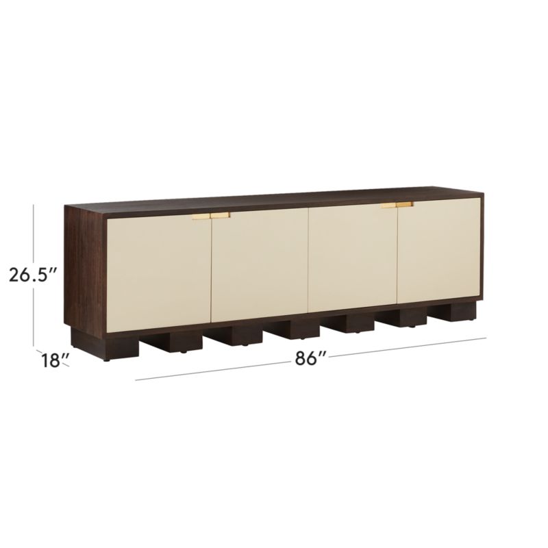 View Moti 86" Brown and White Wood Media Console - image 3 of 10