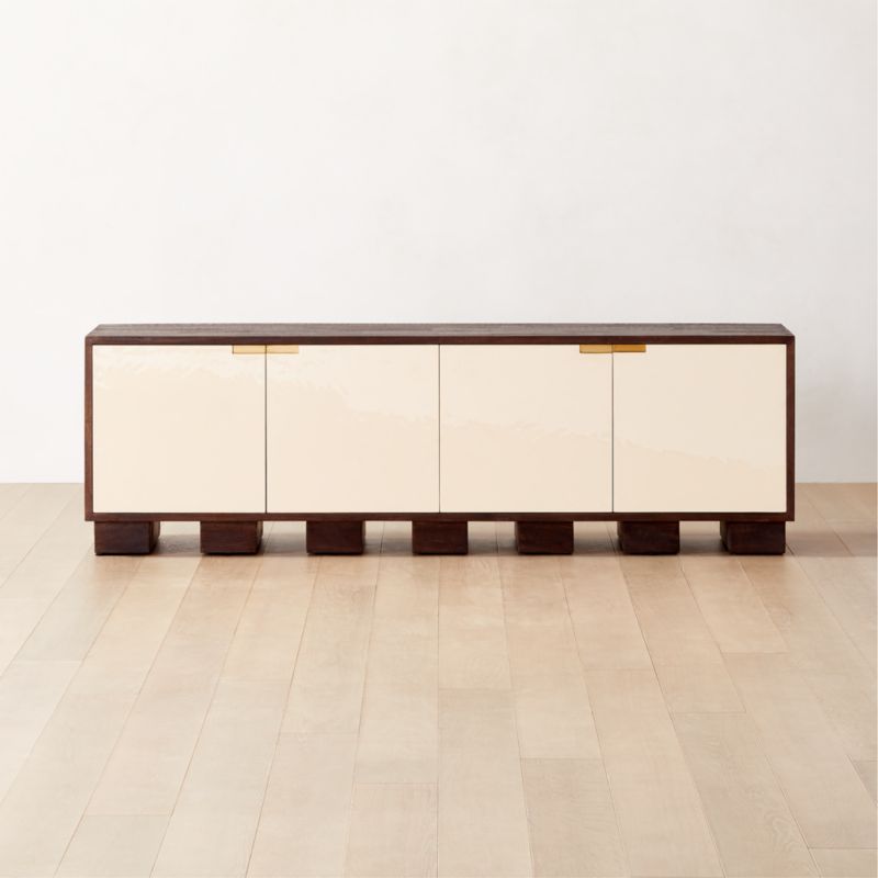 Moti 86" Brown and White Wood Media Console - image 0 of 10