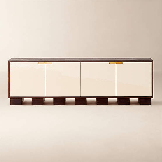 Moti 86" Brown and White Wood Media Console