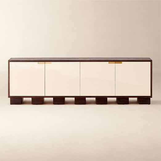 Moti 86" Brown and White Wood Media Console