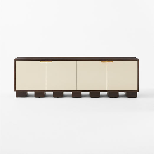 Moti 86" Brown and White Wood Media Console