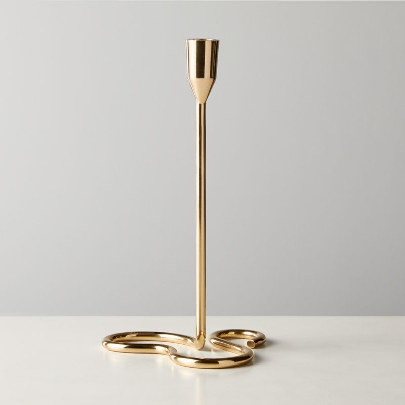 View Motion Brass Taper Candle Holder Large details