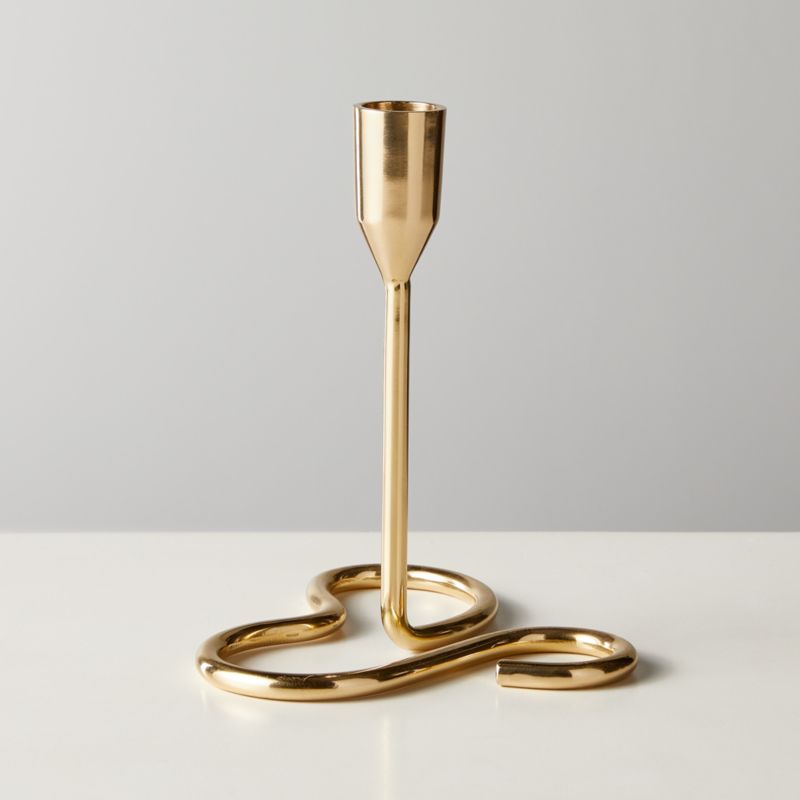 View Motion Brass Taper Candle Holder Medium details