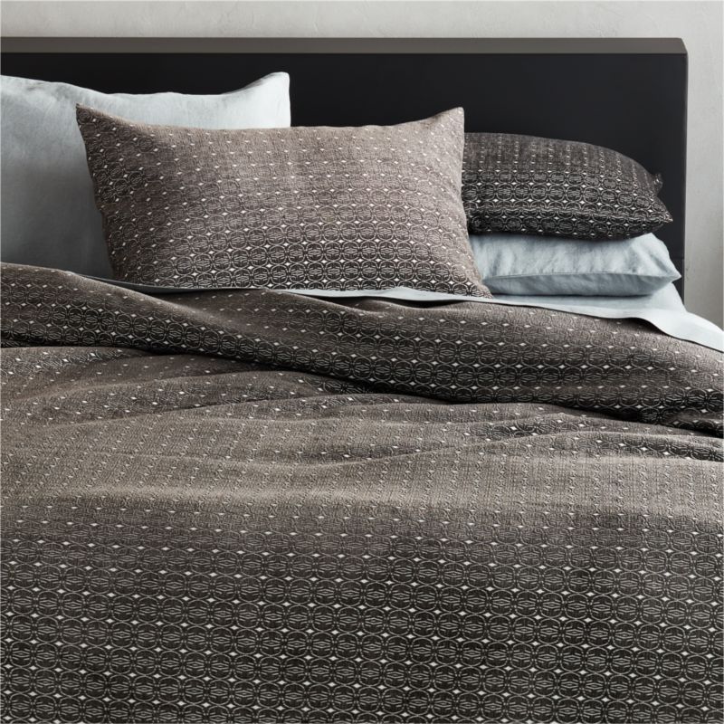 Moura Chenille Grey Duvet Cover Cb2