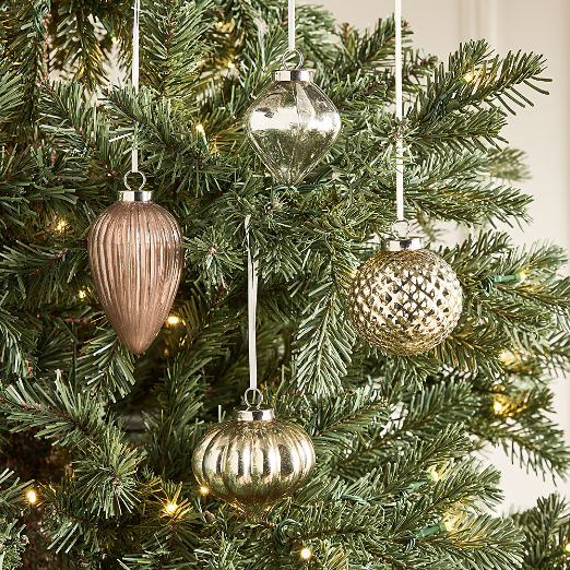 Marlowe Mixed Metallic 3" Christmas Tree Ornament Set of 4