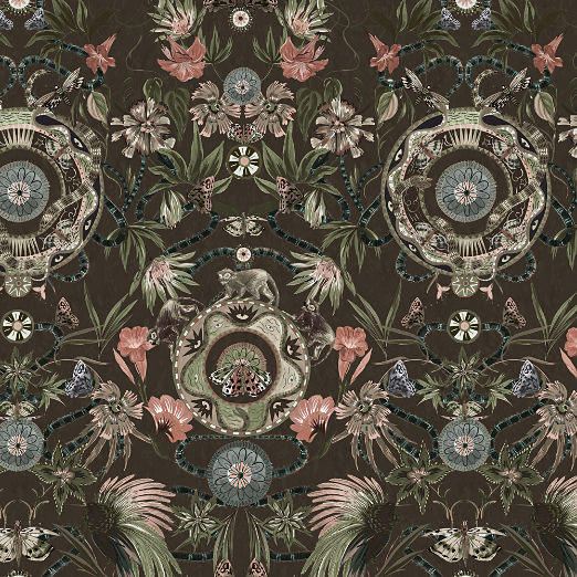 Mother Amazon Dark Green Wallpaper