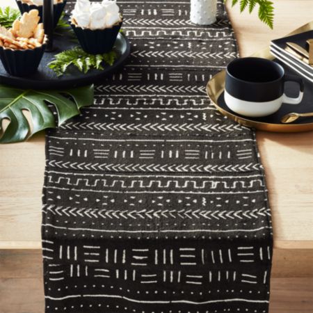 Black Mudcloth Table Runner 90 Reviews Cb2